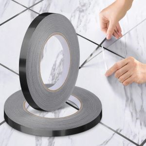 Tuile Mixte Ruban Adhésif, Épaissi et la Version mise à Niveau, Imperméable à l'eau en Céramique de Bande, pour les Planchers, les Portes et les Fenêtres, Plafond, Maison Déco (Noir 2*(1cm*50m)) - Neuf