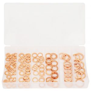 Kit d'assortiment de 110 rondelles plates en cuivre pour pompes automobiles - Neuf
