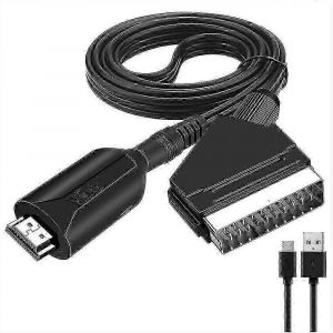 C&acirc;ble convertisseur HDMI vers p&eacute;ritel Connexion directe de 1 m&egrave;tre pour TV/PC/DVD,cordon blind&eacute; de 3 pieds avec connecteurs plaqu&eacute;s or pour la transmission audio vid&eacute;o HD - Neuf