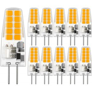 Yemaesre-Ampoule G4 Led Blanc Chaud 3000k, Ampoule Led G4 12v 2w Equivalent 20w Halogène Ampoule G4, 200lm, Sans Scintillement, Non-Dimmable, Led 12v Pour Chambre Salon Cuisine Jardin, Lot De 10 - Neuf
