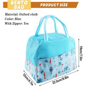 TZF-Sac Isotherme Repas Enfant, Sac à Lunch Enfant, Sac Isotherme Repas Femme, Sac Pique Nique Isotherme Enfant, pour les Voyages, l'école ou le Bureau (Bleu) - Neuf
