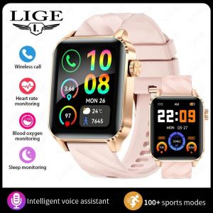 Lige Nouveau Bluetooth Appel Montres Intelligentes Femmes Montre-Bracelet Sport Fitness Montres Ip68 Étanche Smartwatch Pour Android Ios Iphone.Pink. - Neuf