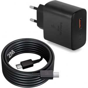 LORANKA-Chargeur Rapide USB C 45W, avec Adaptateur USB, Adaptateur de Charge &agrave; 2 Ports pour Samsung S25 S24 S23 S22 S21 S20 Ultra Plus, Tab S10 S9 S8 S7 S6, Multi Prise de Charge, c&acirc;ble de Charge de - Neuf