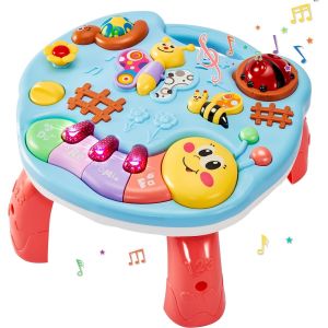 ERYI-Table Activité Bébé 1 An Jouet Musical Enfant, Table D'Activité Musicale Bebe, Jeux D'Éveil Éducatifs Cadeau Pour Filles Garçons 12 18 Mois 2 3 Ans - Neuf