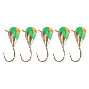 HameçOns De PêChe Sur Glace, Ensemble De Leurres à Haute Teneur En Carbone, éQuipement De PêChe En Plein Air Et En Hiver Pour L'eau De Mer Et D'eau Douce, 5 PièCes, 5mm - Neuf