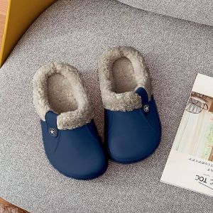 Pantoufles D'hiver Imperm&eacute;ables Et Chaudes Pour Hommes Et Femmes, Pantoufles De Maison En Peluche, Sabots Amoureux, Chaussures De Sol D'int&eacute;rieur Pour Femmes - Neuf