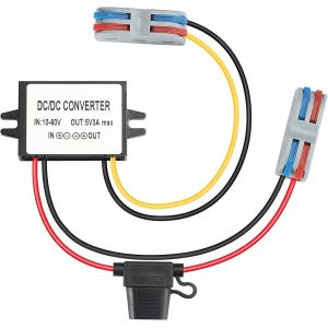 Step Down 10V-60V &agrave; 5V 3A 15W Transformateurs convertisseur 12V ou 24V ou 36V ou 48V &agrave; 5V Module d'alimentation Abaisseur Convertisseur de Tension - Neuf