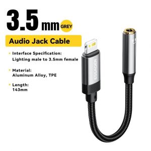 Essager-Adaptateur audio pour téléphone, câble USB de type C à 3.5, OTG, pour iPhone, Xiaomi, Oneplus, 3.5mm-Lightning vers 3.5 mm - Neuf