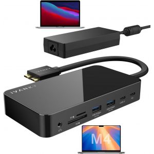 12-En-2 Fusiondock 1 Station D'Accueil Macbook Usb C Avec Alimentation 150W, Dock Usb C Pour Macbook M1/M2/M3 Pro/Max, 2*Hdmi 2.0, 6*Usb 5Gbps, 96W Pd, Sd/Tf, Audio - Neuf