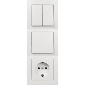 Lot De Prises Interrupteur Et De Flair""Porte 3 Voies, 4 Pi&egrave;ces, Blanc - Neuf