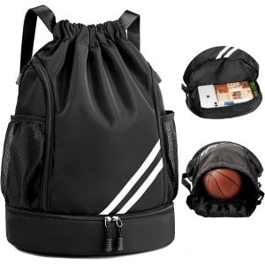 Sac À Cordon De Sport, Étanche Pliable Sac À Dos À Cordon, Sac De Gym Étanche Multifonctionnel, Sac De Sport Avec Compartiment Séparé & Humide-Sec Sac, Pour Formation Au Football Randonnée Plage - Neuf