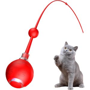 KAL-Balle Électrique Pour Chat - 3 Modes - Jouet Avec Stimulation De Mouvement - Jouet Électrique Avec Queue - Pour Stimulation Mentale Et Entraînement De Chasse - Rechargeable - Neuf