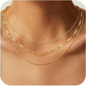 Kal-Collier Chaîne Serpent Or/Argent Femme Collier Femme Acier Inoxydable Chaîne Tour De Cou Réglable Bijoux Multicouches Pour Femmes - Neuf