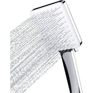 Pomme de douche,Grande pomme de douche carrée avec une seule commande,Pomme de douche haute pression avec 6 modes de douche,Chrome - Neuf