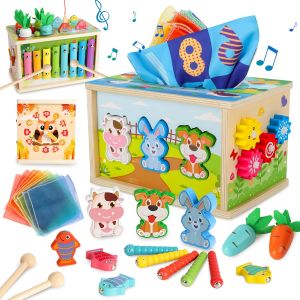 JGD-Jouet B&eacute;b&eacute; Montessori 1 an, Jouet Bo&icirc;te &agrave; Mouchoirs B&eacute;b&eacute;, Xylophone, Jeu P&ecirc;che, Tri de Formes, STEM Educatif Cadeau pour Enfants Filles et Gar&ccedil;ons - Neuf
