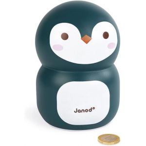 ERYI-- Tirelire Enfant En Bois Manchot 15 Cm - Décoration De Chambre Enfant - Dès 3 Ans, J04650, Bleu Nuit/Blanc - Neuf