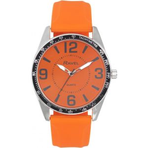 Eryi-- Montre Homme Argentée À Gros Chiffres Avec Anneau Supérieur Noir Sur Bracelet Sport En Silicone - Quartz Analogique - Rs001 - Neuf