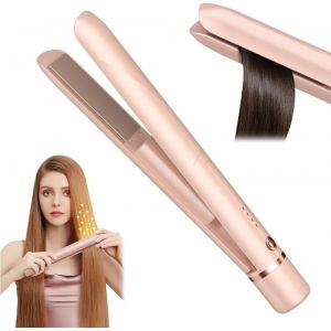 Kalanka-Fer À Lisser Sans Fil, 2 En 1 Lisseur Boucleur Cheveux, Lisseur Cheveux Sans Fil, Portable Mini Lisseur Avec Usb Rechargeable, 2600 Mah Mini Lisseur De Voyage, Température Réglable, Chauffage - Neuf
