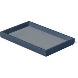 Kal-Plateau &Agrave; Bijoux Empilable - En Microfibre - Plateau &Agrave; Bijoux - Tiroir - Organisateur De Bijoux - Bleu - F&ecirc;te Des P&egrave;res - Anniversaire - Saint-Valentin (23 X 15 X 2 Cm) - Neuf