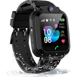 Montre Connect&eacute;e Enfant Gps, Montre Gps Enfant Avec Appel Bidirectionnel Ip68 R&eacute;sistant Sos Voice Chat T&eacute;l&eacute;phone Cam&eacute;ra Jeux Mode Classe, Montre Intelligente Enfants Fille Gar&ccedil;on Cadeau Pour 3-12 Ans - Neuf