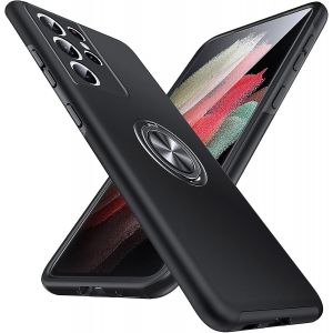 JGD-Hidden S&eacute;ries Galaxy S21 Ultra 5G Coque, Militaire Antichoc Pivoter la b&eacute;quille Magn&eacute;tique Int&eacute;gr&eacute;e Protection Multicouche Robuste Coque pour Samsung Galaxy S21 Ultra, Noir - Neuf