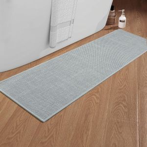 Kal-Tapis De Bain 43 X 150 Cm Antidérapant Avec Dos En Caoutchouc Tapis De Bain Antidérapant Lavable Tapis De Bain Tapis De Bain Tapis De Bain Tapis De Douche Gris Clair - Neuf