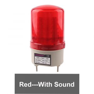 AC110V 220V rouge jaune vert bleu LED balise rotative voyant d'avertissement lampe pour LED industrielle-1101 DC12/24V avec son/sans Buzzer - Type Rouge with sound-AC220V - Neuf