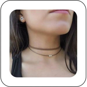 Kal-Collier Ras Du Cou En Velours Boho Collier Ras Du Cou En Cuir Marron Collier Ras Du Cou En Velours Gothique Collier Ras Du Cou En Velours Gothique Collier Chaîne Bijoux Pour Femmes Et Filles - Neuf
