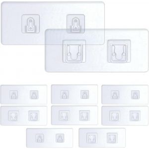 Crochets Adhesifs Muraux,5 Paires Transparent Crochet Mural Adhesif,pas besoin de percer,Crochets Autocollants Double Face,Adapt&eacute;s &agrave; cuisine,salle de bain,salon (Horizontale) - Neuf