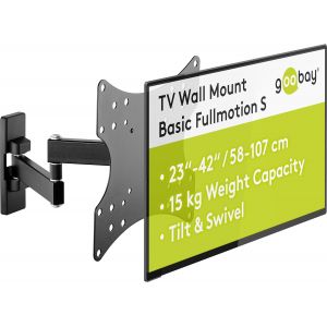 49714 Support Mural Tv Orientable Et Inclinable Pour &Eacute;crans 23-42 Pouces (58-107 Cm) Accroche Television Mural Charge Max. 15 Kg/Fixation Tele Avec Bras Pour Moniteur Vesa 150X100 Noir - Neuf