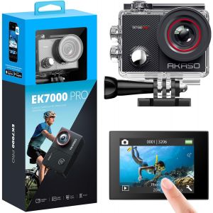 Mevronisshop-Cam&eacute;ra Sport 4k 30fps 20mp Wifi Cam&eacute;ra D'action Avec Ecran Lcd Tactile Ultra Hd Stabilisateur, T&eacute;l&eacute;commande 2.4 G, 170&deg; Angle R&eacute;glable, Cam&eacute;ra &Eacute;tanche 40m Et 2 Batteries - Ek7000 Pro - Neuf