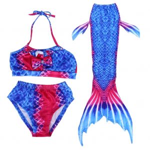 Maillot De Bain Trois Pieces Pour Enfants, Ensemble Bikini Queue De Poisson (130) - Neuf