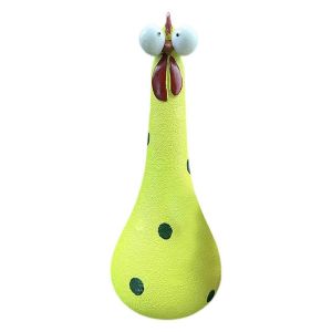 Ornements de poulet à long cou en résine pour les statues de poule idiotes de jardin B - Neuf