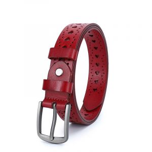 (Rouge 100cm)Femmes Ceinture En Cuir, Fine Ceinture D'une Robe, Solide, Boucle Ardillon - Neuf