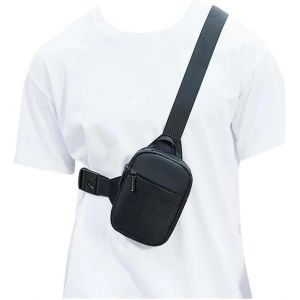 NSIECD-Sling Bag, Petit Sac de Poitrine pour Homme, Sac Poitrine Double Poche Résistant à l'eau, Sacs à bandoulière étanche pour Homme et Femme, pour Course a Pied,Marche,Jogging - Neuf