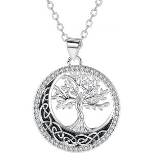 Kal-Collier Arbre De Vie Femme En Argent Sterling 925 En Pendentif Collier, Id&eacute;e Cadeau Anniversaire Pour Fille Maman Petite Amie Epouse (40+ 5 Cm) - Neuf