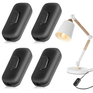 4 Pièces Interrupteur Lampe De Chevet,Interrupteur Bi-Polaire,Interrupteur à Bascule Bipolaire,Interrupteur à Touche Basculante,Interrupteur à Cordon En Ligne,Interupteur Lampe De Chevet - Neuf
