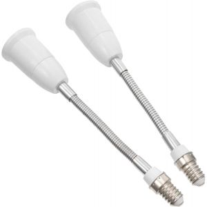 Lot de 2 douilles d'extension pour ampoule E14 vers E27, adaptateur flexible avec culot à vis, douille réglable pour la maison, 7,5""-2,0 - Neuf