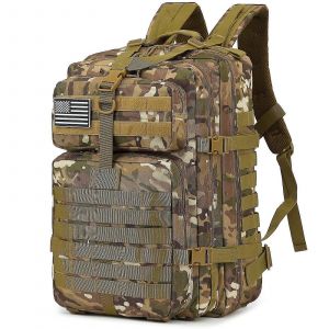 Sac a dos tactique militaire 45L pour hommes et femmes, sac d'assaut 3 jours, sac Molle pour camping et randonnee (camouflage CP) - Neuf