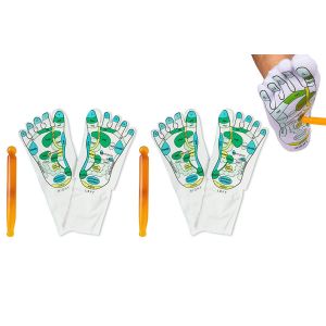 Chaussettes D'acupression Et De R&eacute;flexologie Avec Stylo &Agrave; Aiguille Pour Soulager Les Douleurs Aux Pieds - Lot De 2 - Neuf