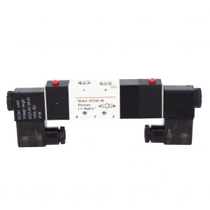 Electrovanne pneumatique 3 positions 5 voies 24 V CC BSP 1/4 normalement fermee 0,15-0,8 MPa 4V230-08C - Neuf