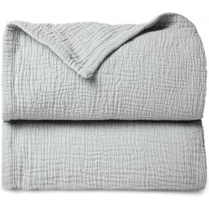 Tianyi-Lulu Moon Couverture En Mousseline Bébé - Couverture Respirante Bébé Nouveau-Né, Couverture Rampante Douce, Couvertures En Mousseline Pour Tout-Petits Filles Garçons 120x120cm (Kaki) - Neuf