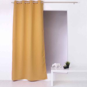 Rideau Occultant Fil Noir Avec 8 ?illets - Neuf