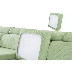 Housse De Coussin Extensible Vert Clair Pour Canap&eacute;, 50-65 Cm - Neuf
