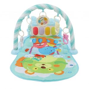 Baby Gym Kick Play Piano Mat Lullabies Lights &Eacute;ducatif Baby Musical Fitness Game Pad Blue - Neuf