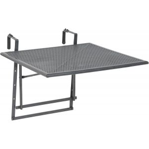 Ulteronixshop-Greemotion Table de balcon pliable mod&egrave;le &laquo; Toulouse &raquo;, table &agrave; accrocher &agrave; une balustrade de balcon, r&eacute;glable en hauteur, env. 70 x 47-79 x 88 cm, gris fer - Neuf