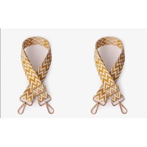1 Sangle De Sac À Main Style Ethnique, Large Sangle De Sac, Bandoulière En Polyester Avec Clips, Bandoulière Pour Sac En Toile, Fourre-Tout, Sacs À Main (Jaune) - Neuf