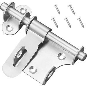 Chenquansarl-Loquets De Porte De Sécurité Verrou Loquet En Acier Inoxydable Coulissante Verrou De Portail Pour Cadenas Serrure De Porte Extérieure Ou Intérieure - Neuf