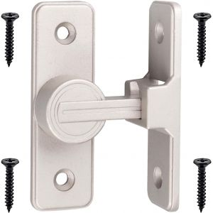 KALANKA-Verrou Serrure de Fermeture Porte Interieure Coulissante, 90° Loquet de Crochet a Porte Bascule Avec 4 Vis Verrouillage de Boucle Moraillon Antivol Verrous de Porte - Neuf