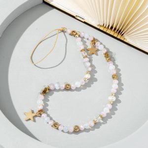 KAL-Cordon De T&eacute;l&eacute;phone Portable Boh&egrave;me Anti-Perte - Perles Color&eacute;es - Dragonne Universelle - Accessoire De D&eacute;coration Pour Femme - Rose #2 - Neuf